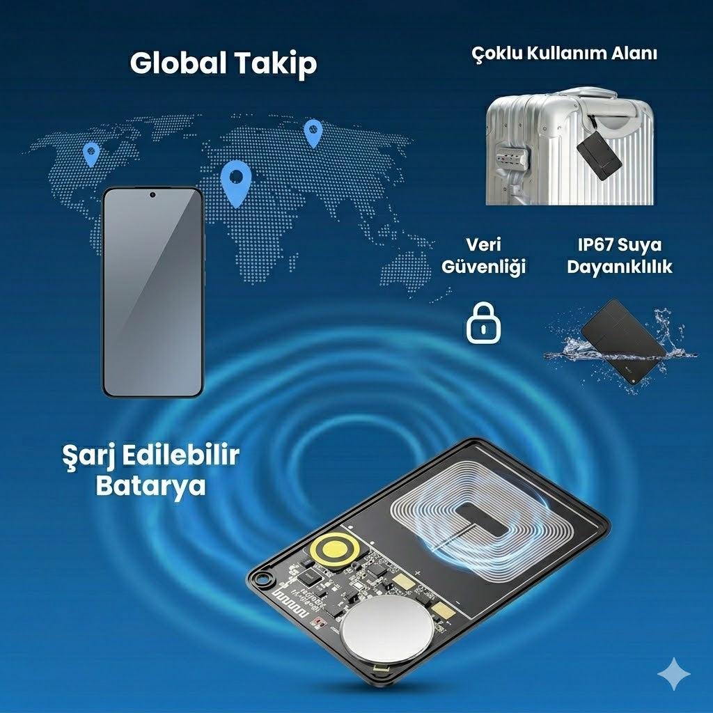 Takbull Hi Kart İOS&ANDROİD Uyumlu Takip Cihazı & Dijital Kartvizit Siyah