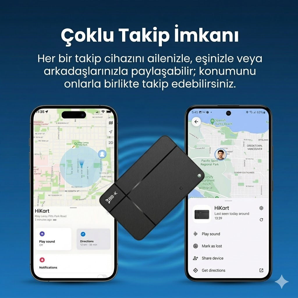 Takbull Hi Kart İOS&ANDROİD Uyumlu Takip Cihazı & Dijital Kartvizit Siyah