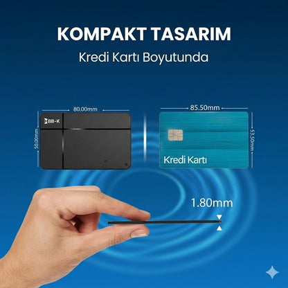 Takbull Hi Kart İOS&ANDROİD Uyumlu Takip Cihazı & Dijital Kartvizit Siyah