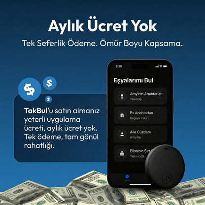 TakBul™Akıllı GPS Takip Cihazı (iOS & Android Uyumlu)