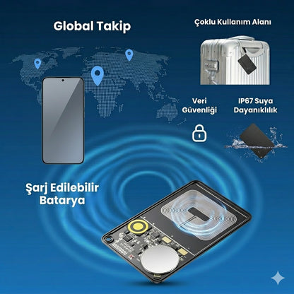 Takbull Hi Kart İOS&ANDROİD Uyumlu Takip Cihazı & Dijital Kartvizit Siyah