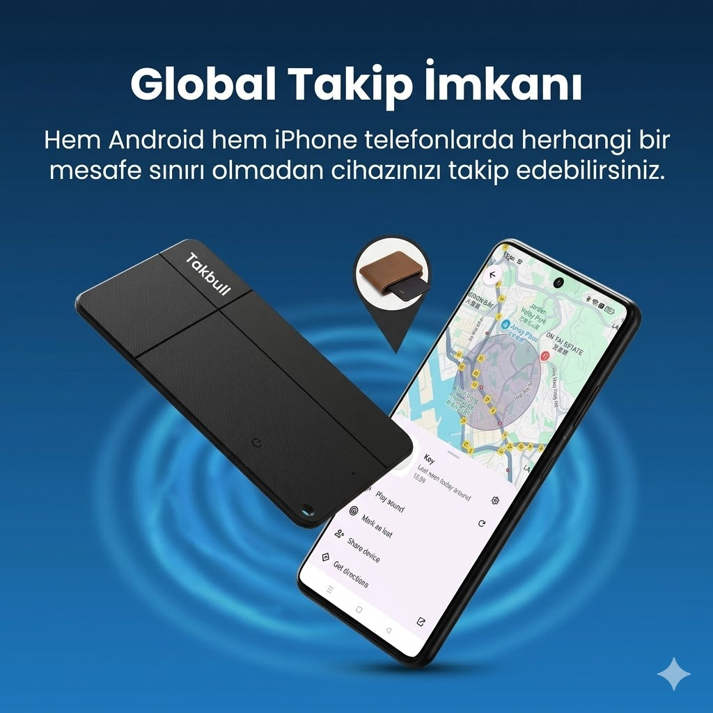 Takbull Hi Kart İOS&ANDROİD Uyumlu Takip Cihazı & Dijital Kartvizit Siyah